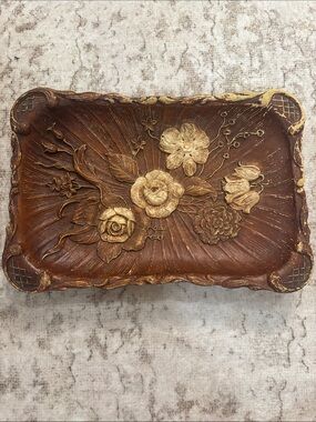Vintage 1944 Floral Vanity Tray